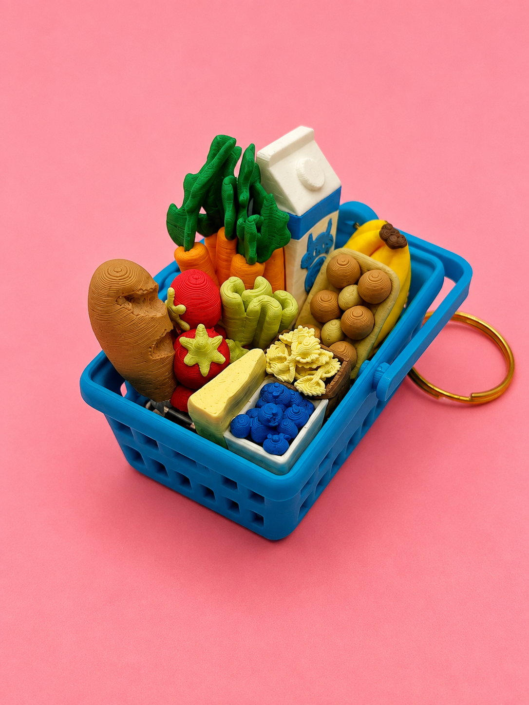 🛒 Mini Cesta de Supermercado – Clicker Llavero - Imagen 2
